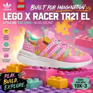 adidas‎ Originals  x LEGO® Racer TR21 Elastic Lace and Top Strap Shoes 6.5 Youth